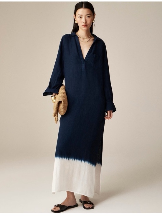 J. Crew Dresses & Skirts - J. Crew bungalow maxi popover in dip-dyed linen. Size XXL.